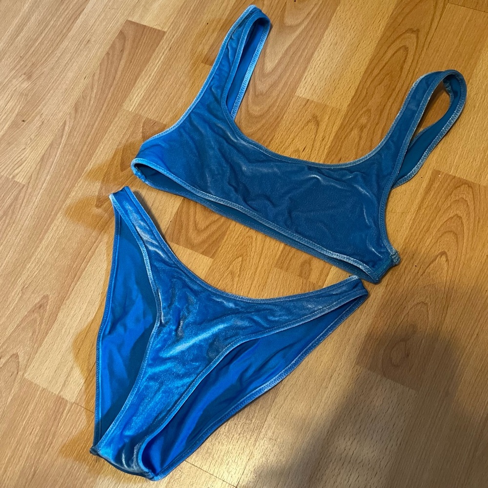 Triangl Blue Velvet Bikini Set
